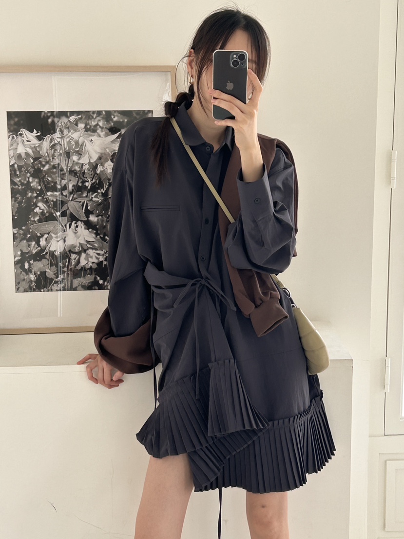 ME MO韓國直郵東大門代購女裝新品24秋冬職業人氣連衣裙ME MO連衣裙